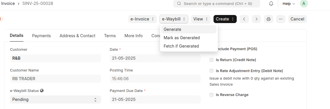 E-invoice IRN in ERPNext